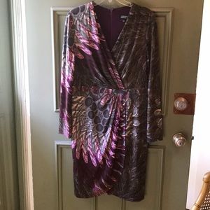 Adrianna Papell elegant feathers dress